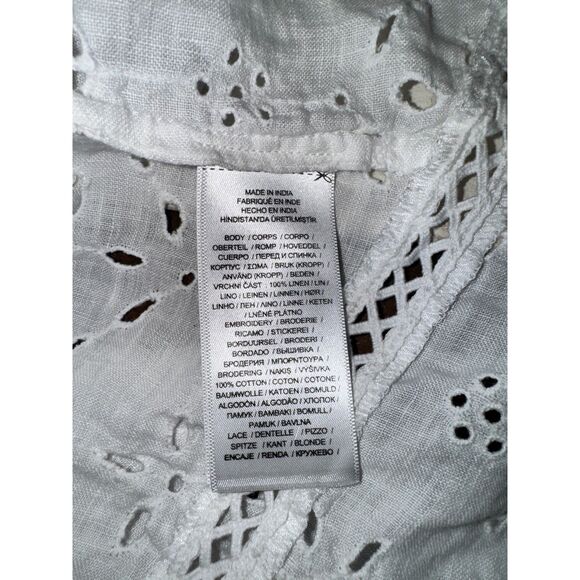 Lauren Ralph Lauren Lace Eyelet Embroidered Open Jacket Cardigan XXL White - Picture 4 of 4